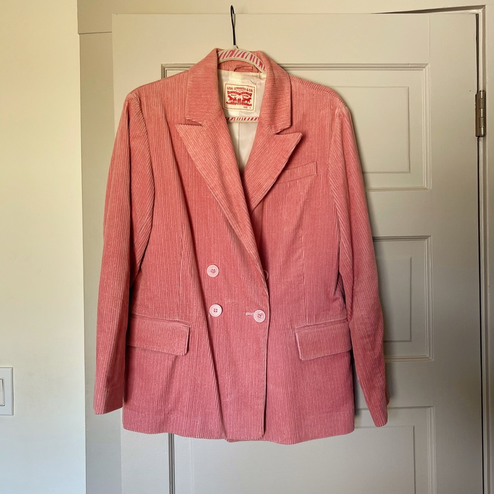 Levi's Pink Corduroy Double-Breasted Blazer